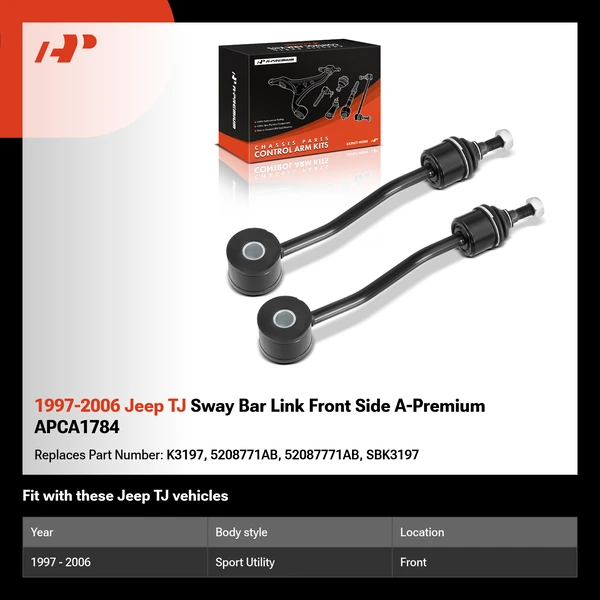 1997-2006 Jeep TJ Sway Bar Link Front Side A-Premium APCA1784