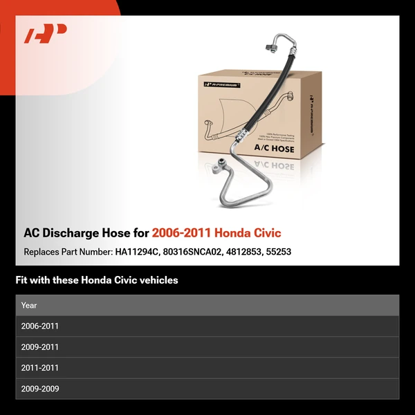 AC Discharge Hose for 2006-2011 Honda Civic