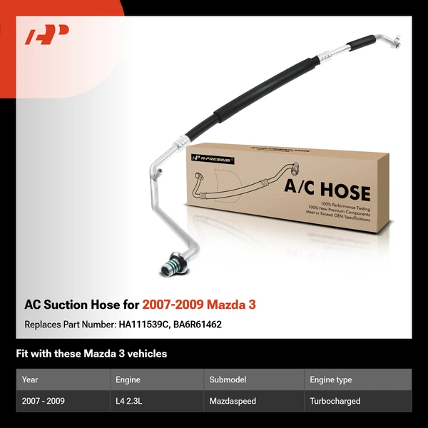 AC Suction Hose for 2007-2009 Mazda 3