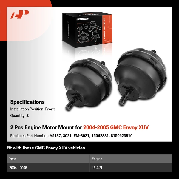2 Pcs Engine Motor Mount for 2004-2005 GMC Envoy XUV
