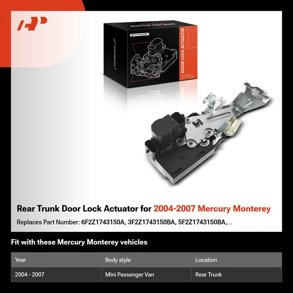 Rear Trunk Door Lock Actuator for 2004-2007 Mercury Monterey