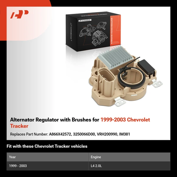 Alternator Regulator with Brushes for 1999-2003 Chevrolet Tracker