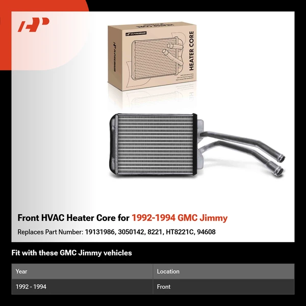 Front HVAC Heater Core for 1992-1994 GMC Jimmy
