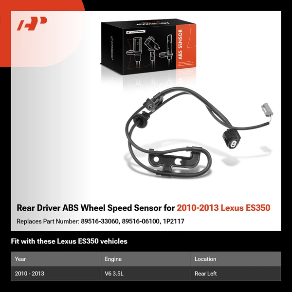 Rear Driver ABS Wheel Speed Sensor for 2010-2013 Lexus ES350