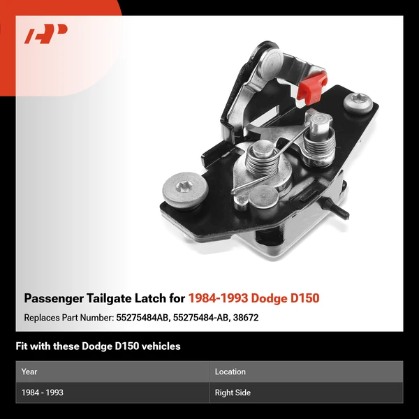 Passenger Tailgate Latch for 1984-1993 Dodge D150