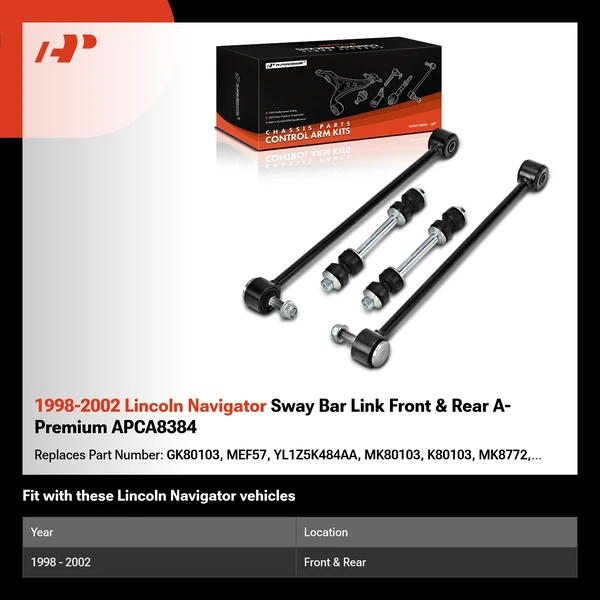 1998-2002 Lincoln Navigator Sway Bar Link Front & Rear A-Premium APCA8384