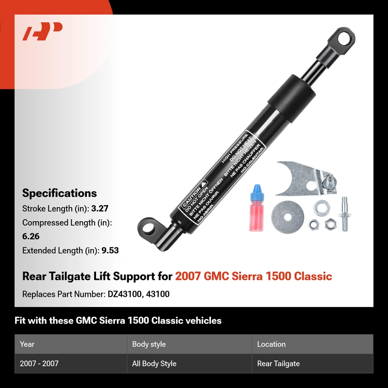 Rear Tailgate Lift Support for 2007 GMC Sierra 1500 Classic