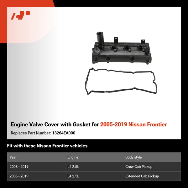 Engine Valve Cover with Gasket for 2005-2019 Nissan Frontier