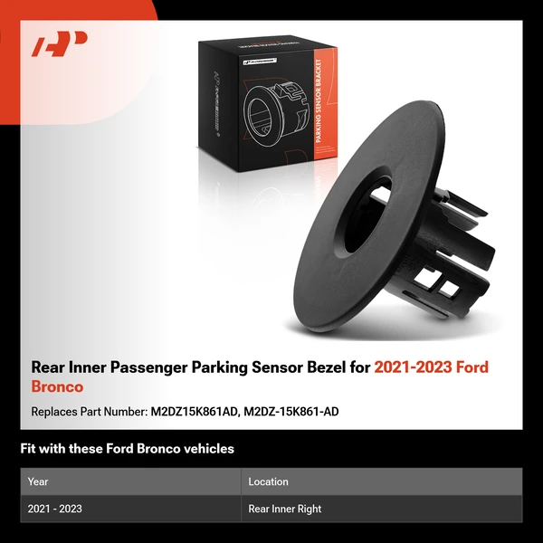 Rear Inner Passenger Parking Sensor Bezel for 2021-2023 Ford Bronco