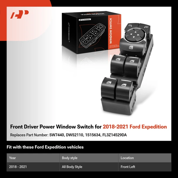 Front Driver Power Window Switch for 2018-2021 Ford Expedition
