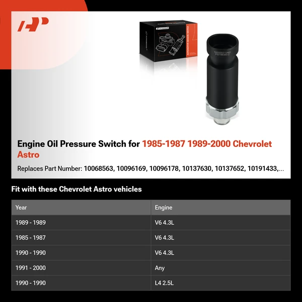 Engine Oil Pressure Switch for 1985-1987 1989-2000 Chevrolet Astro