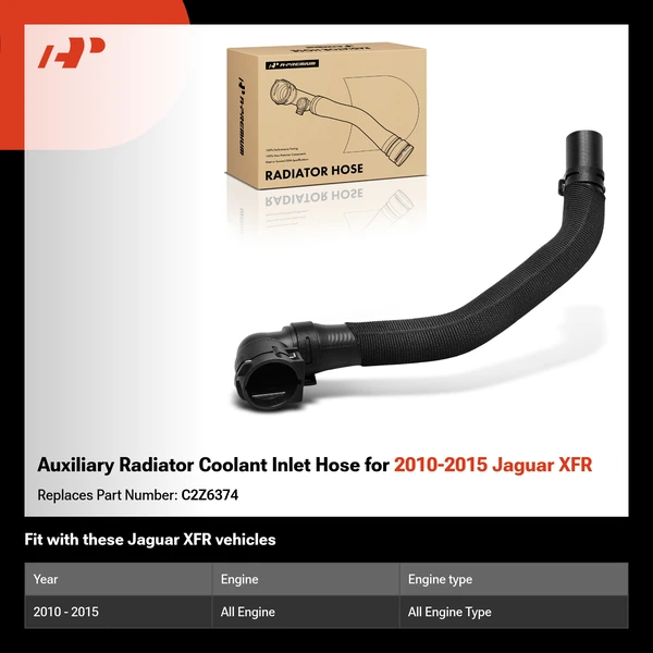 Auxiliary Radiator Coolant Inlet Hose for 2010-2015 Jaguar XFR