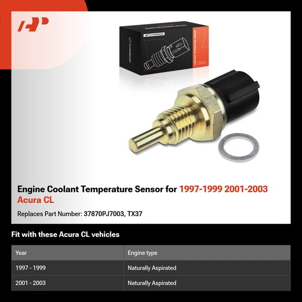 Engine Coolant Temperature Sensor for 1997-1999 2001-2003 Acura CL