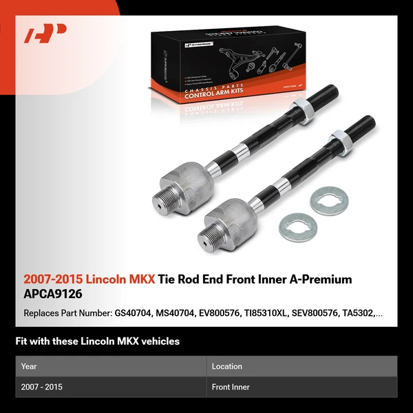 2007-2015 Lincoln MKX Tie Rod End Front Inner A-Premium APCA9126