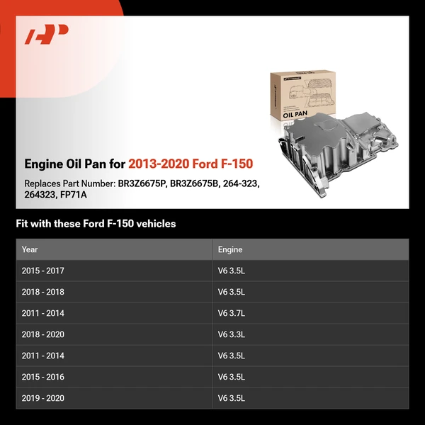 Engine Oil Pan for 2013-2020 Ford F-150