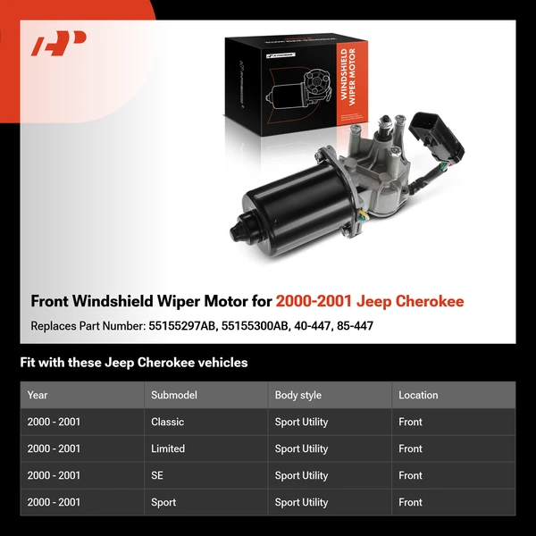 Front Windshield Wiper Motor for 2000-2001 Jeep Cherokee
