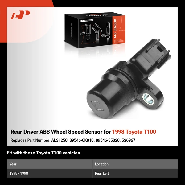 Rear Driver ABS Wheel Speed Sensor for 1998 Toyota T100