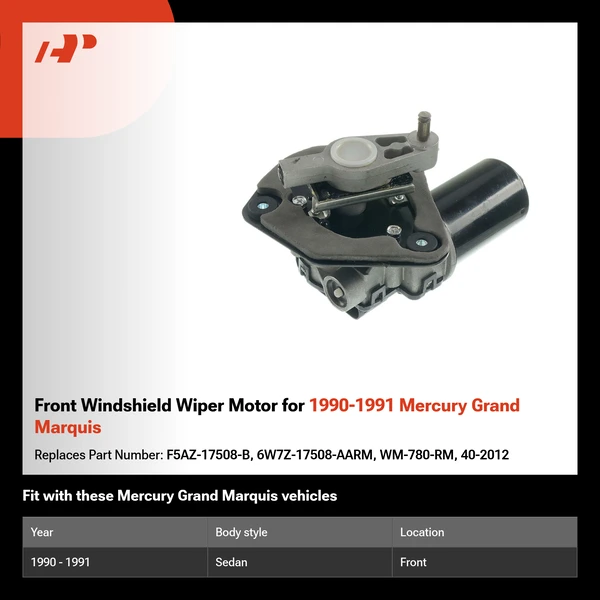 Front Windshield Wiper Motor for 1990-1991 Mercury Grand Marquis