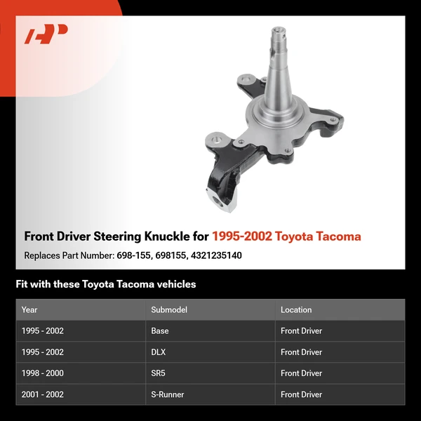 Front Driver Steering Knuckle for 1995-2002 Toyota Tacoma