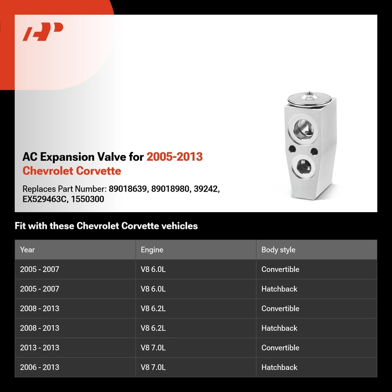 AC Expansion Valve for 2005-2013 Chevrolet Corvette