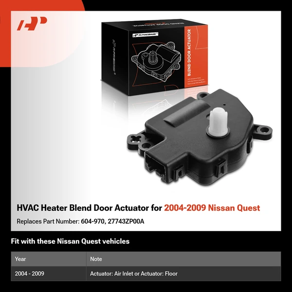 HVAC Heater Blend Door Actuator for 2004-2009 Nissan Quest