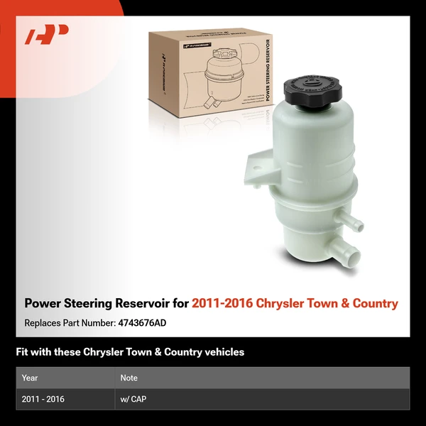 Power Steering Reservoir for 2011-2016 Chrysler Town & Country
