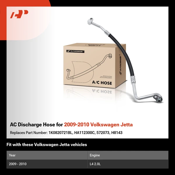 AC Discharge Hose for 2009-2010 Volkswagen Jetta