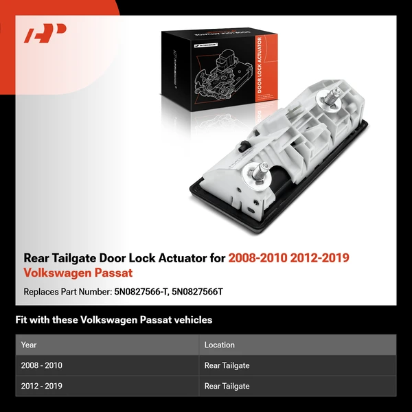 Rear Tailgate Door Lock Actuator for 2008-2010 2012-2019 Volkswagen Passat