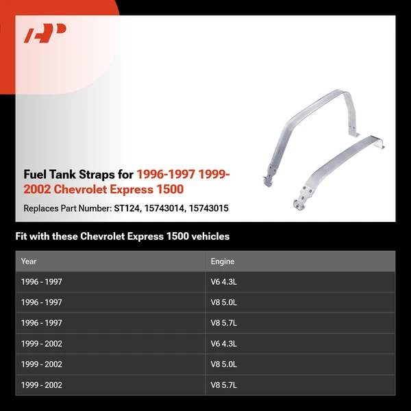 Fuel Tank Straps for 1996-1997 1999-2002 Chevrolet Express 1500