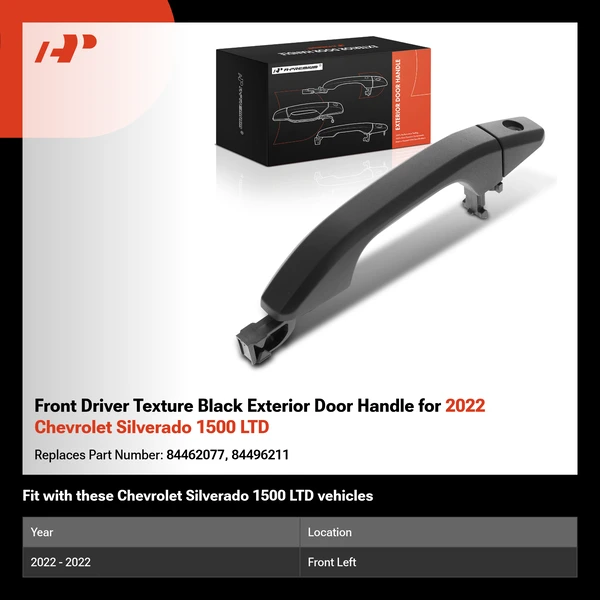 Front Driver Texture Black Exterior Door Handle for 2022 Chevrolet Silverado 1500 LTD