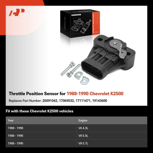 Throttle Position Sensor for 1988-1990 Chevrolet K2500