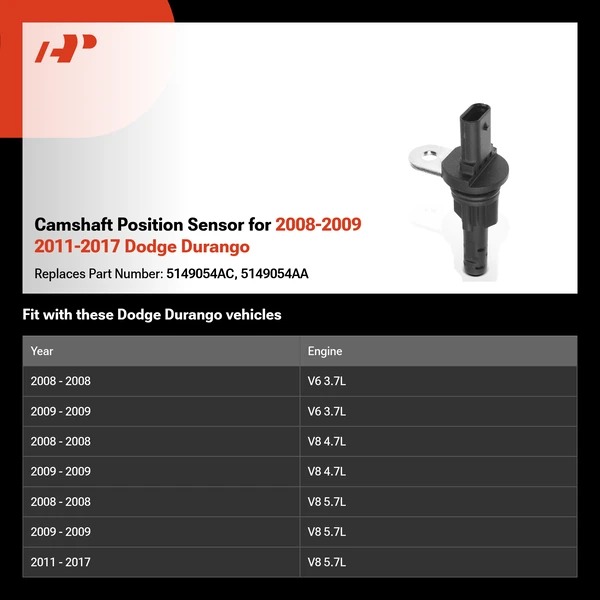 Camshaft Position Sensor for 2008-2009 2011-2017 Dodge Durango