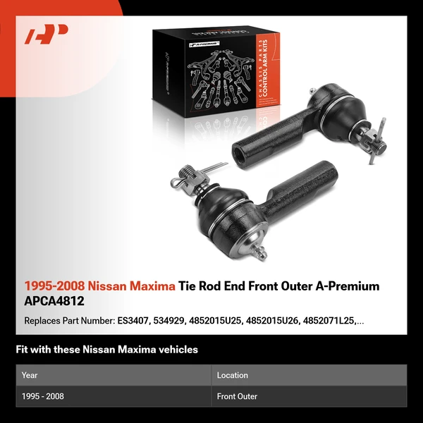 1995-2008 Nissan Maxima Tie Rod End Front Outer A-Premium APCA4812
