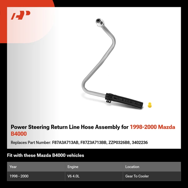 Power Steering Return Line Hose Assembly for 1998-2000 Mazda B4000