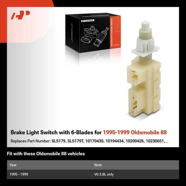 Brake Light Switch with 6-Blades for 1995-1999 Oldsmobile 88