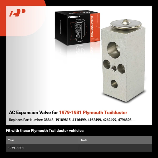 AC Expansion Valve for 1979-1981 Plymouth Trailduster