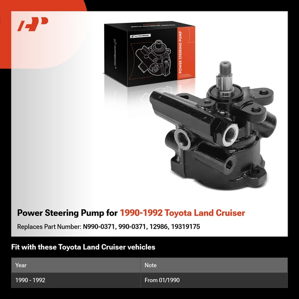 Power Steering Pump for 1990-1992 Toyota Land Cruiser