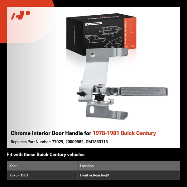 Chrome Interior Door Handle for 1978-1981 Buick Century