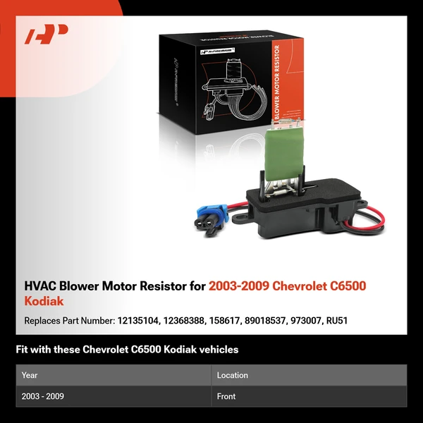 HVAC Blower Motor Resistor for 2003-2009 Chevrolet C6500 Kodiak