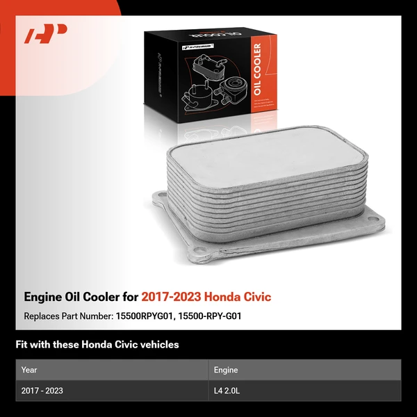 Engine Oil Cooler for 2017-2023 Honda Civic