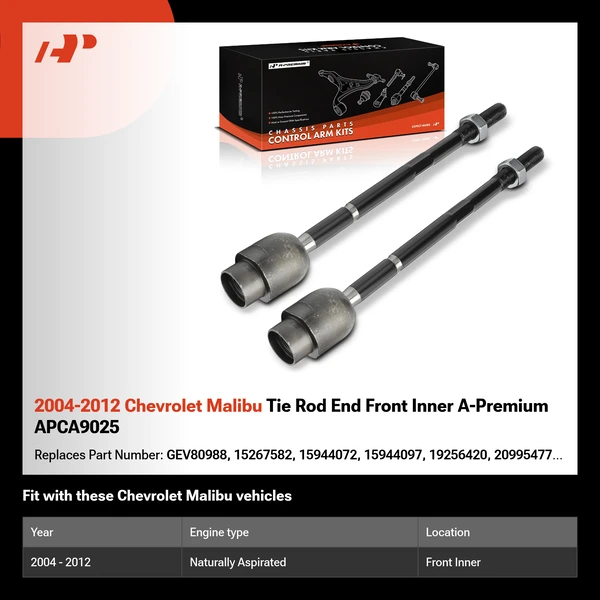 2004-2012 Chevrolet Malibu Tie Rod End Front Inner A-Premium APCA9025