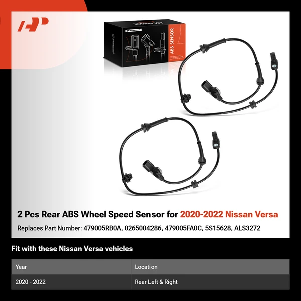 2 Pcs Rear ABS Wheel Speed Sensor for 2020-2022 Nissan Versa