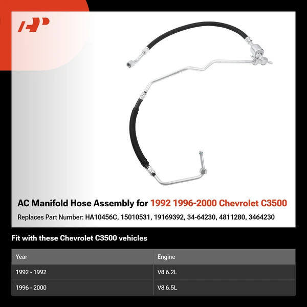 AC Manifold Hose Assembly for 1992 1996-2000 Chevrolet C3500