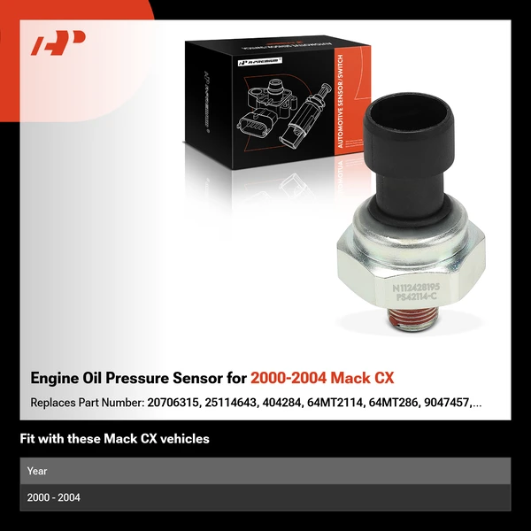 Engine Oil Pressure Sensor for 2000-2004 Mack CX