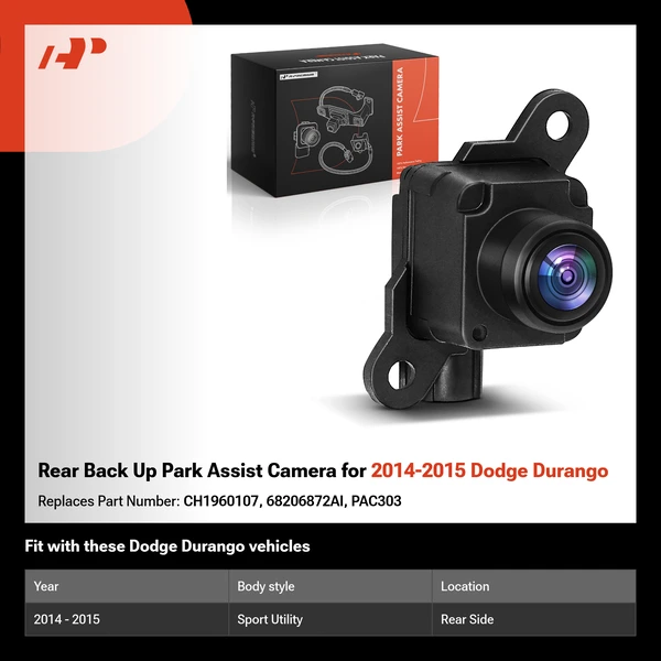 Rear Back Up Park Assist Camera for 2014-2015 Dodge Durango