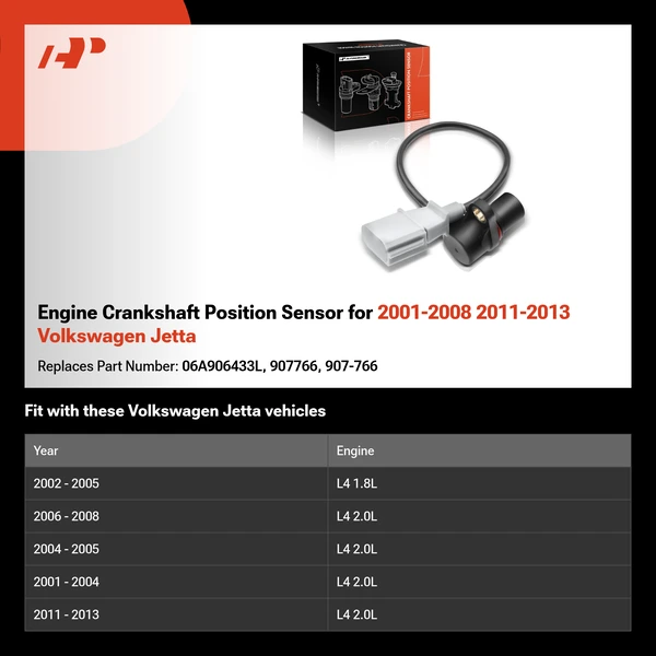 Engine Crankshaft Position Sensor for 2001-2008 2011-2013 Volkswagen Jetta