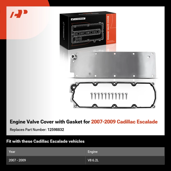 Engine Valve Cover with Gasket for 2007-2009 Cadillac Escalade