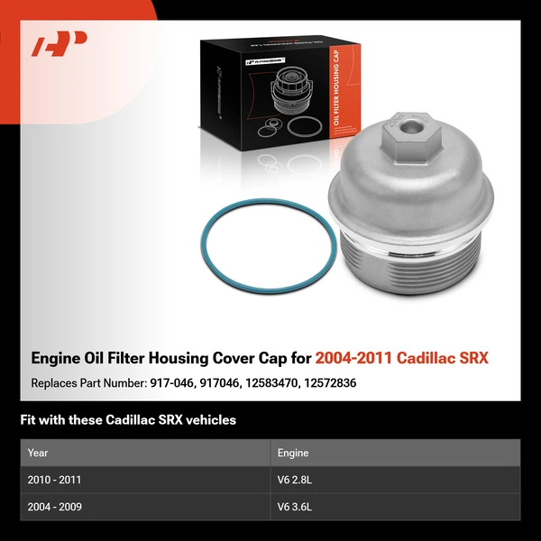 Engine Oil Filter Housing Cover Cap for 2004-2011 Cadillac SRX