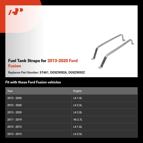Fuel Tank Straps for 2013-2020 Ford Fusion