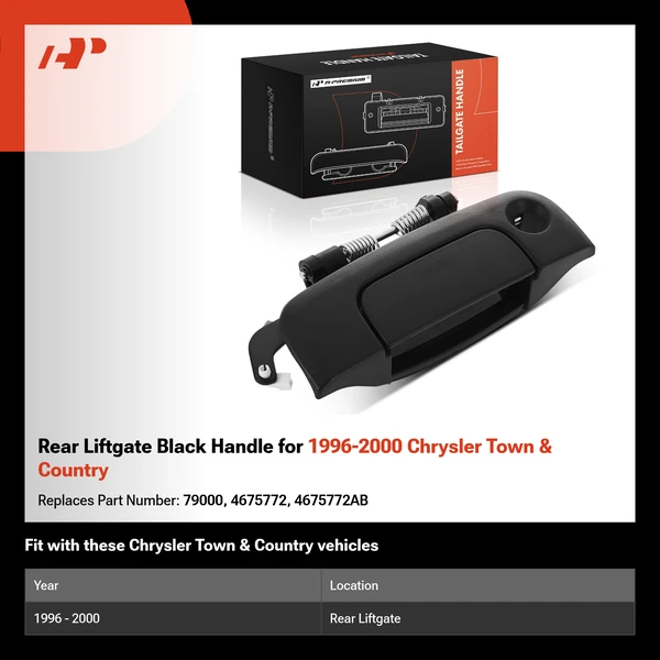 Rear Liftgate Black Handle for 1996-2000 Chrysler Town & Country